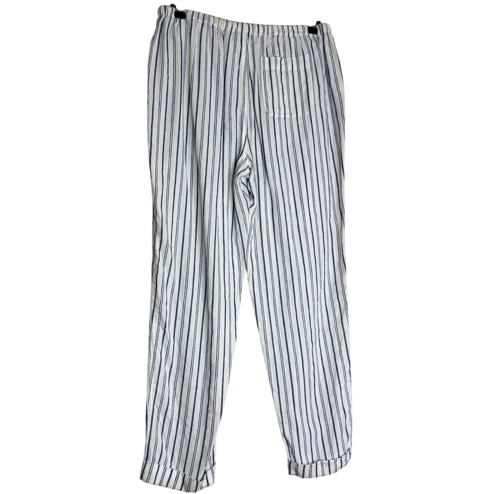 Joie Striped Linen Cotton Drawstring Pants Blue White Coastal Small - Picture 3 of 11